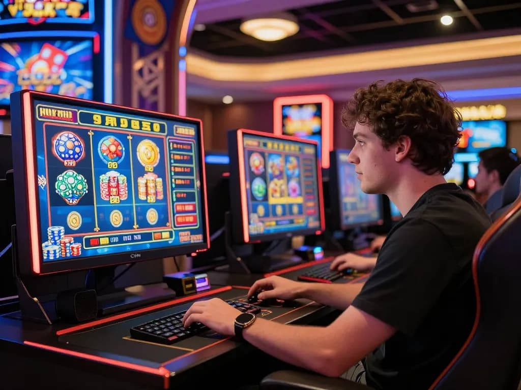 Engaging online casino gameplay at MM88 with vibrant slot machine graphics and virtual chips