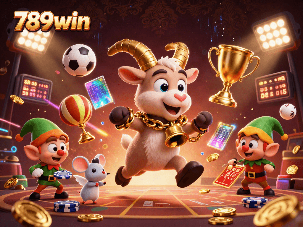 Find excitement with 789win in a vibrant holiday-horror casino scene