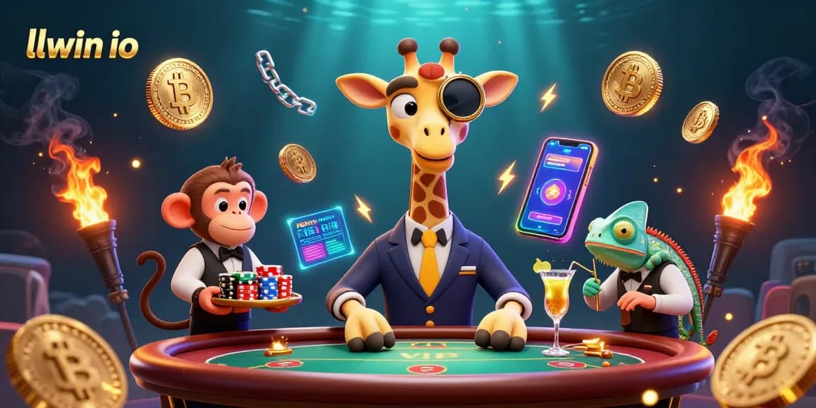 Experience thrilling gaming at llwin io with a stylish giraffe high-roller at a poker table.