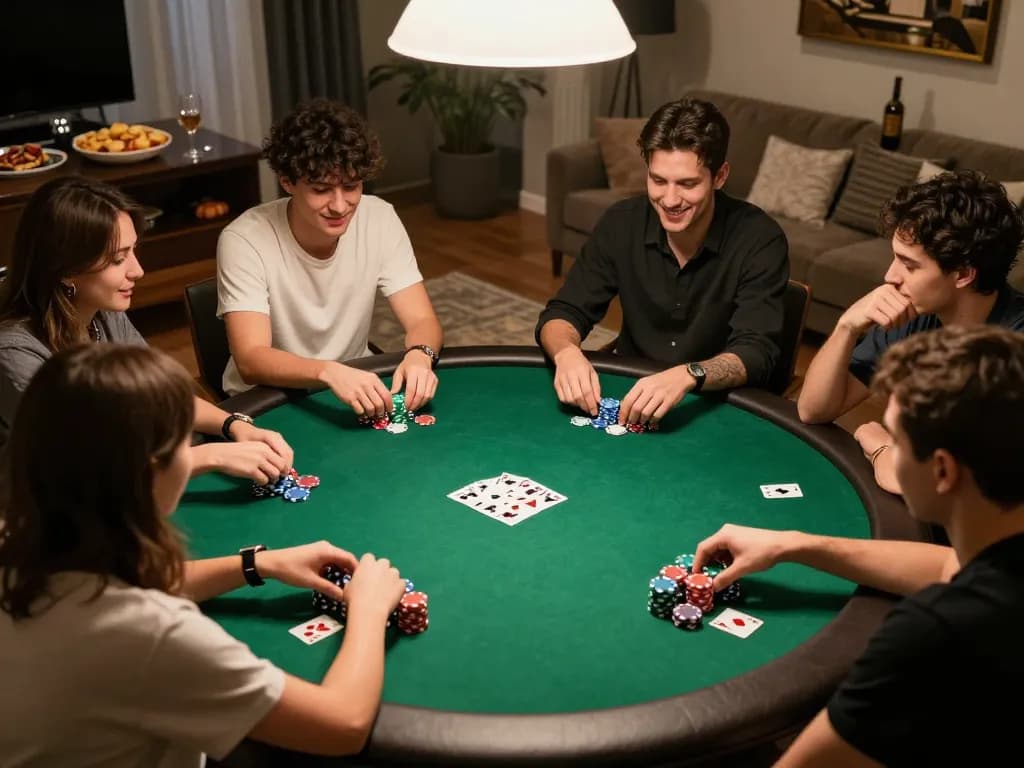 68win players strategizing in a lively poker game setting, showcasing camaraderie and responsible gambling.