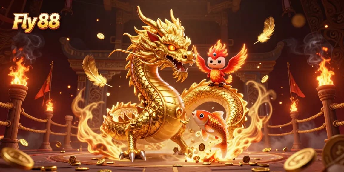 Spin to win with Fly 88 at a vibrant casino scene filled with exciting characters and elements.
