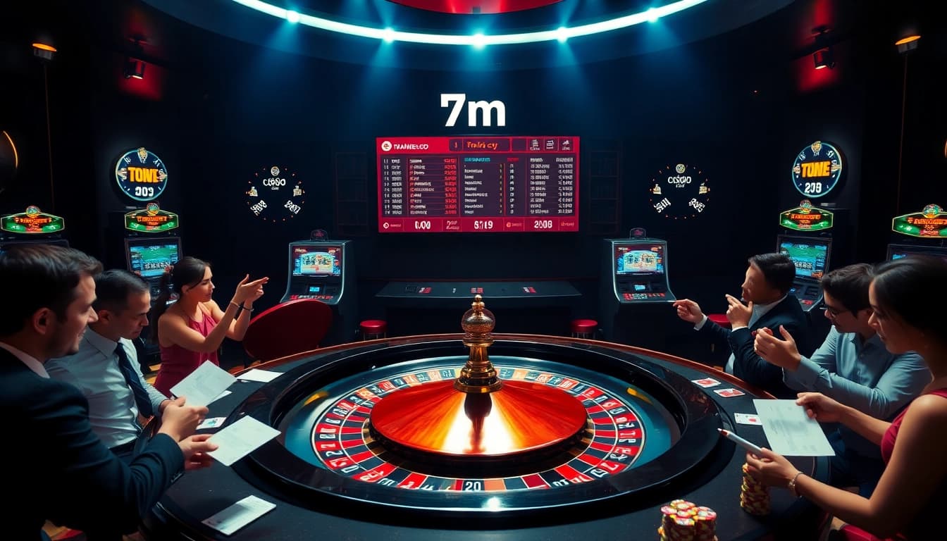 Experience the excitement of gambling with 7m cn showcasing vibrant casino elements and real-time sports scores.