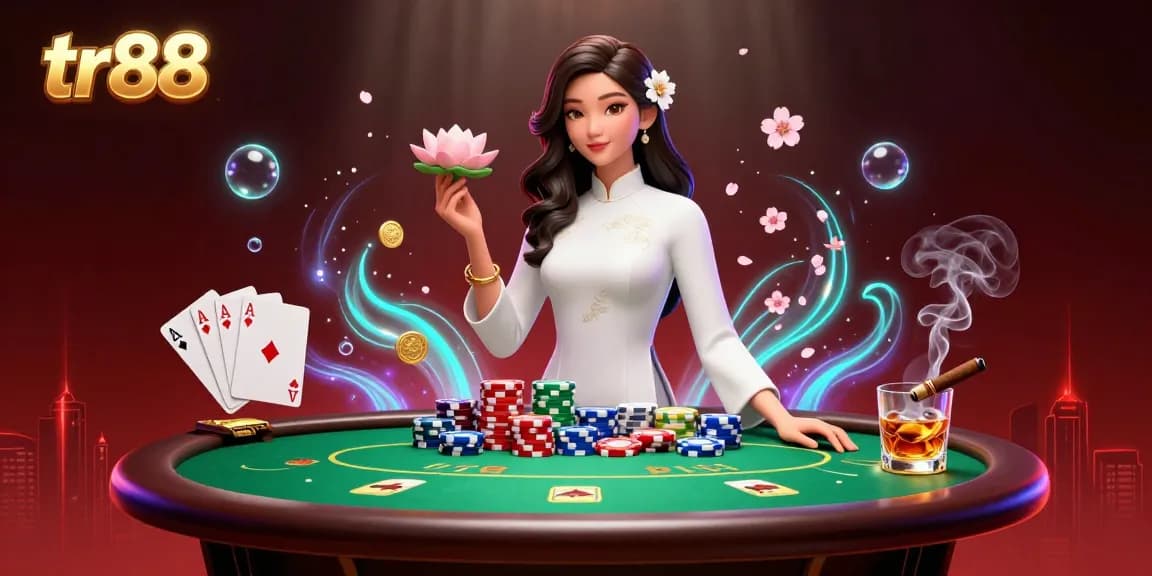 Experience the thrill of tr88 poker with a stunning 3D illustration of vibrant casino elements, designed for ultimate excitement.