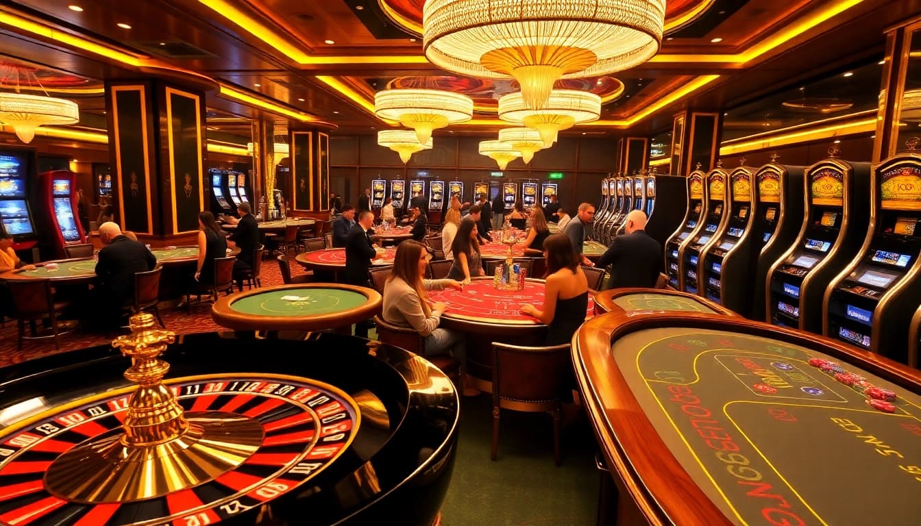 Players engaging in lively roulette and poker games at https://du88.sbs/ casino, showcasing vibrant energy and excitement.