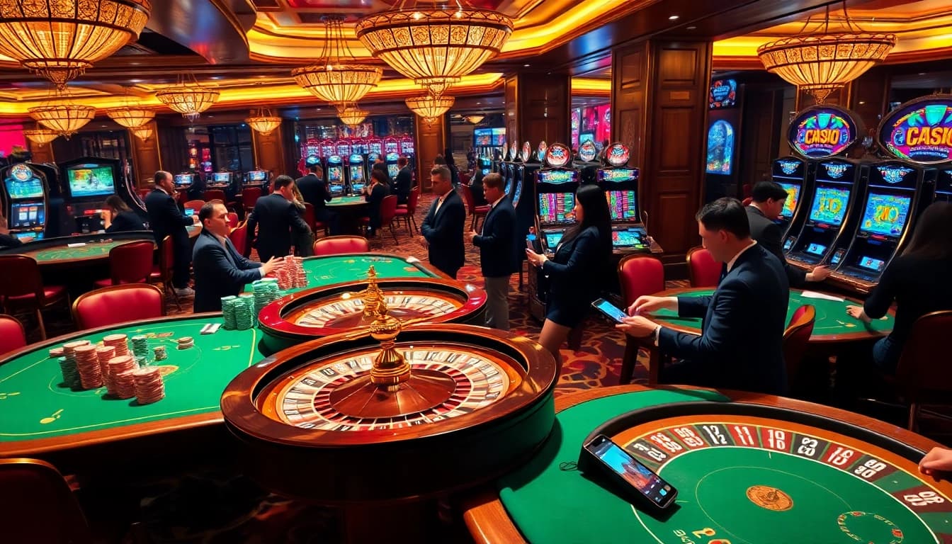Experience the thrill of Typhu88 with vibrant casino tables and exciting gaming action.