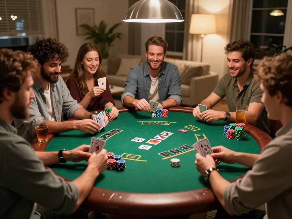 Gathering friends for poker night, showcasing exciting gameplay with danhlodeonline strategies