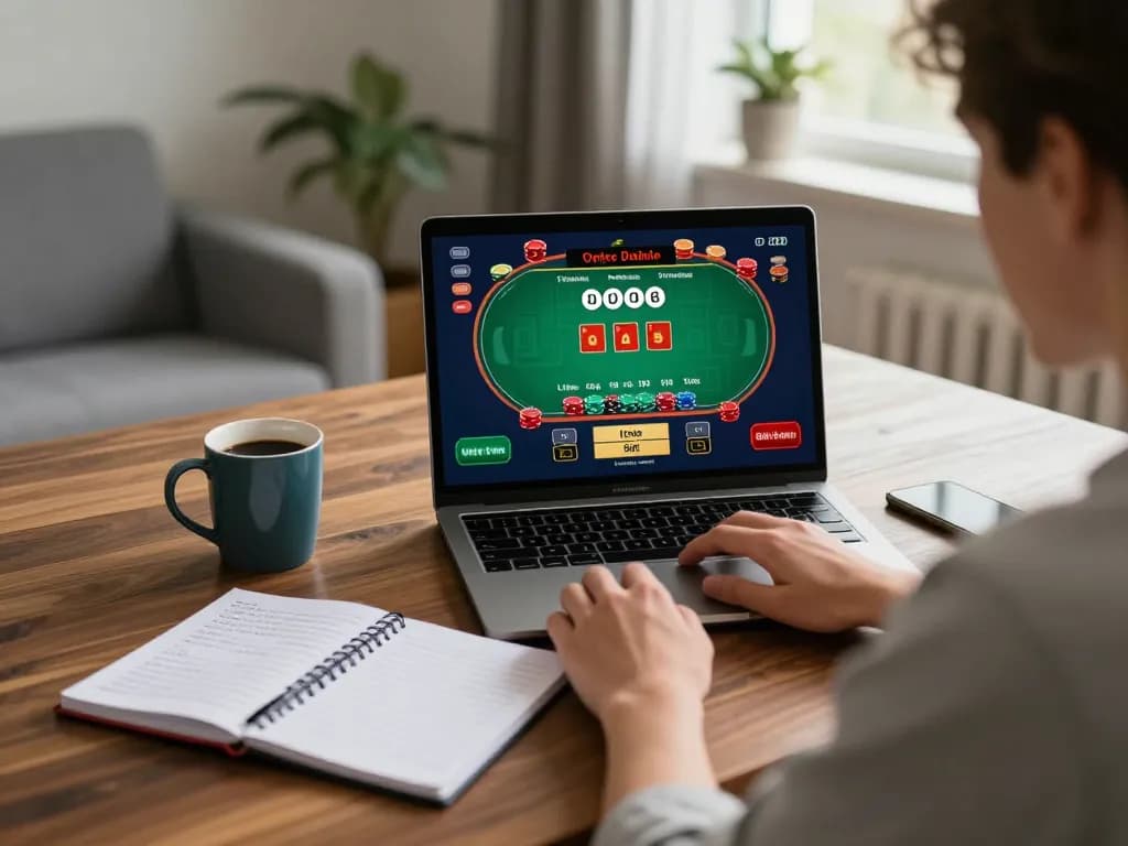 Engaging player immersed in online casino gaming at https://fa88.team/ with focus on live dealer blackjack.