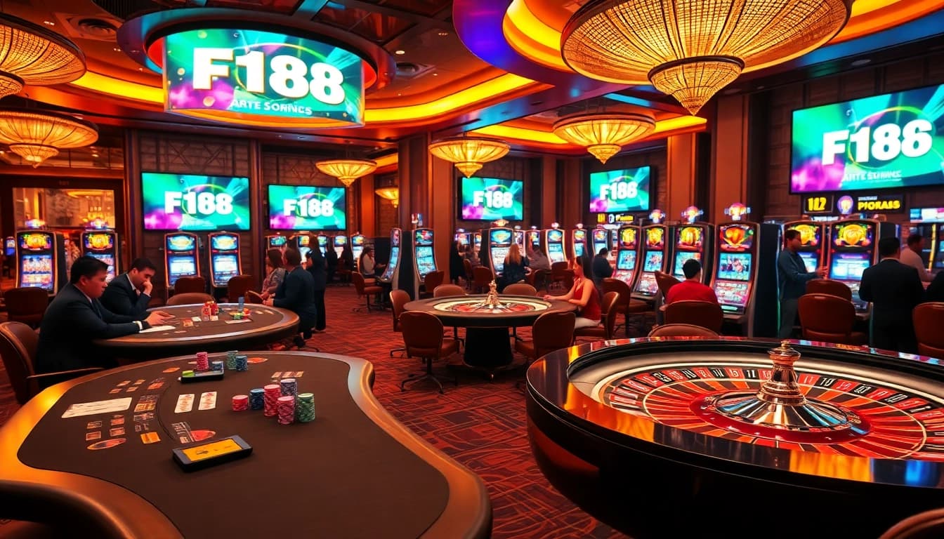 Experience thrilling gameplay at F168 with exciting casino tables and vibrant atmosphere.