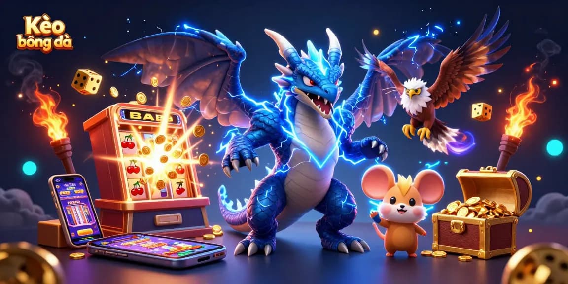 Kèo bóng đá enthusiasts engaging in thrilling betting activities with vibrant gaming elements.