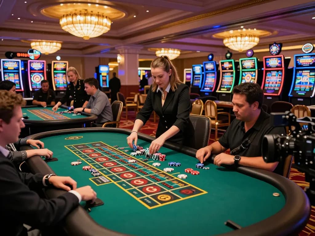 F168 gamblers placing bets at roulette tables in a luxurious casino environment