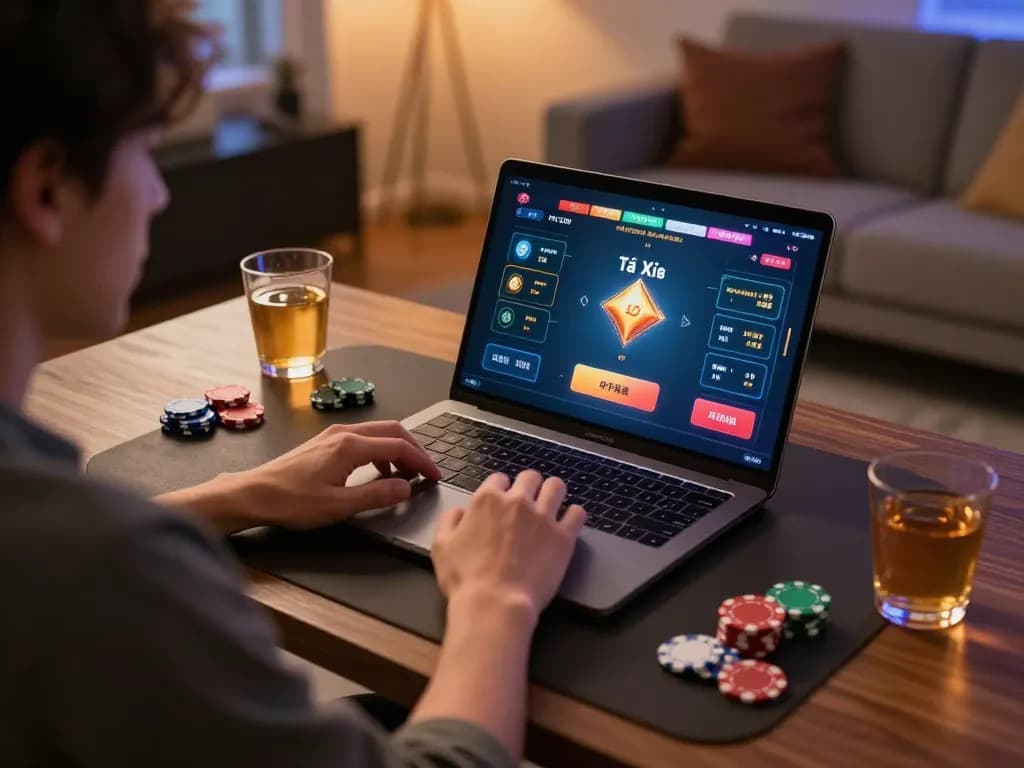Tài Xỉu gameplay on taixiuonline8 captured in a cozy home setting with an engaging interface.