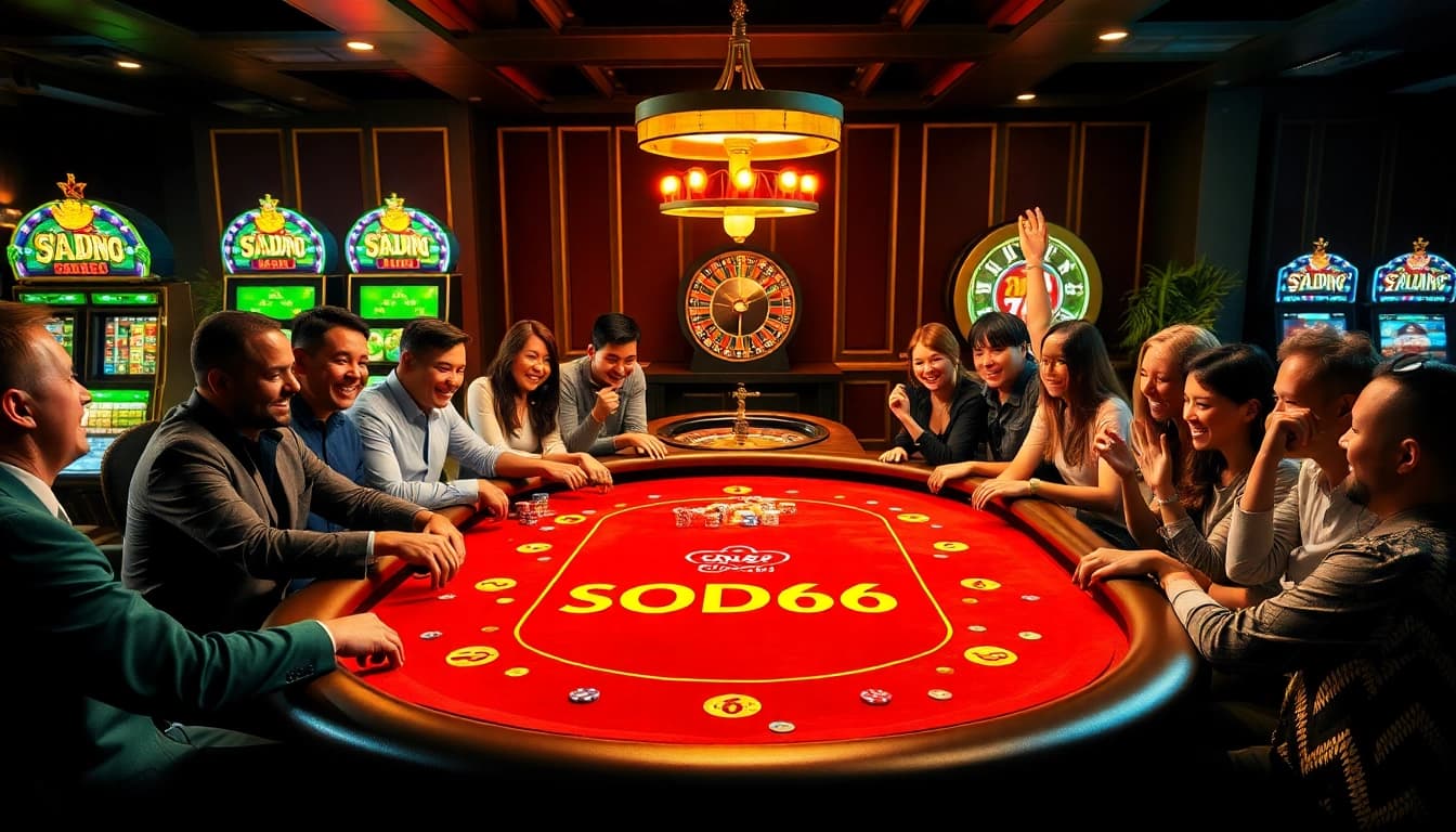 Experience thrilling gameplay at SODO66’s luxurious casino tables filled with excitement and rich colors.