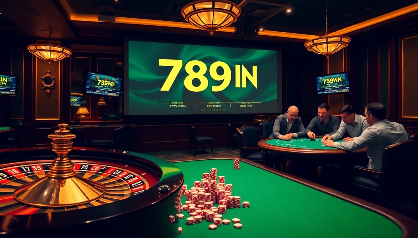 Experience the excitement of gambling with 789WIN at a luxurious casino table filled with action.