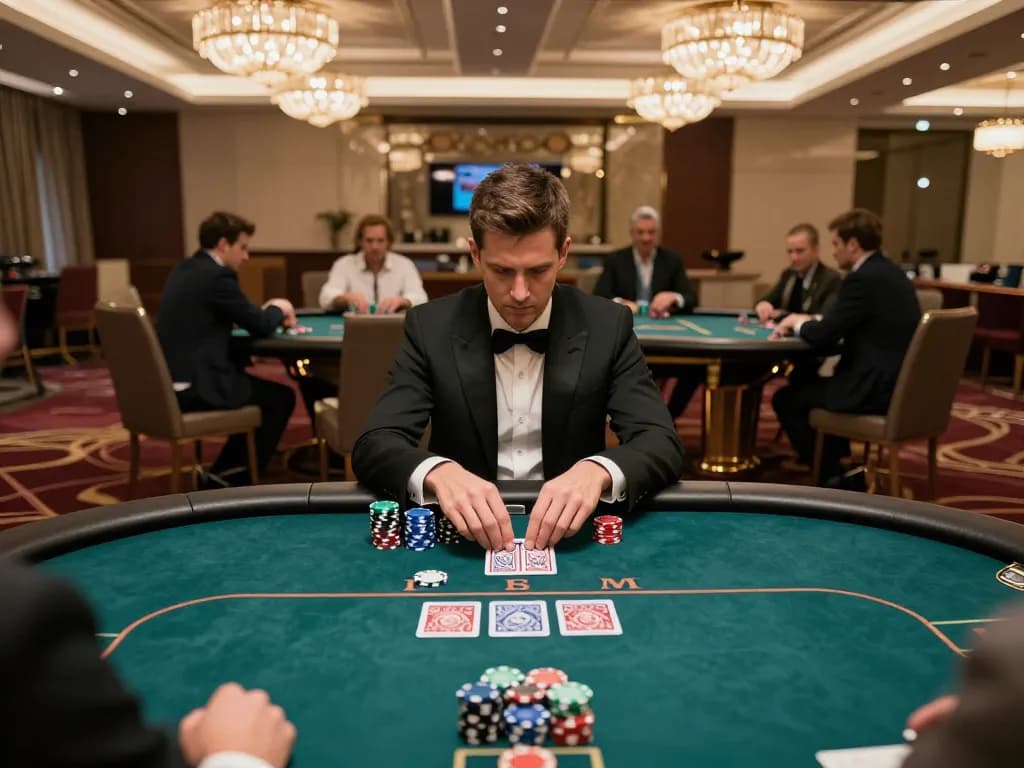 Players engaged in strategic poker gameplay at ALO8 ME casino event.
