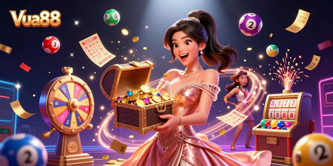Experience Vua88's vibrant excitement with treasures, games, and dynamic lottery action!