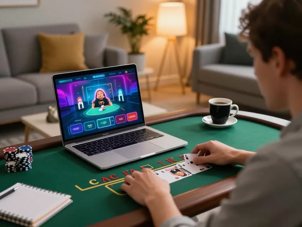 Player enjoying live dealer games on O8 Social, showcasing engaging casino atmosphere while betting from home
