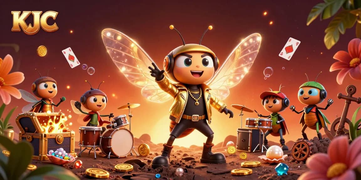 Join KJC as the rock star emerges in a vibrant casino scene filled with treasures!