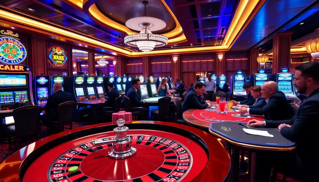 Exciting gaming scene at https://tintuceva.net/ casino with players focused on roulette.