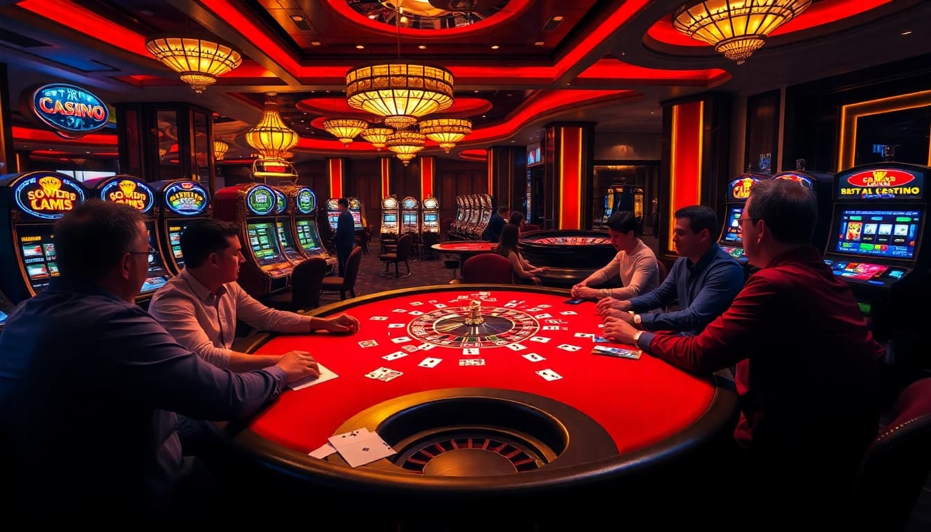 Exciting gameplay at SODO CASINO showcasing poker and vibrant slot machines.