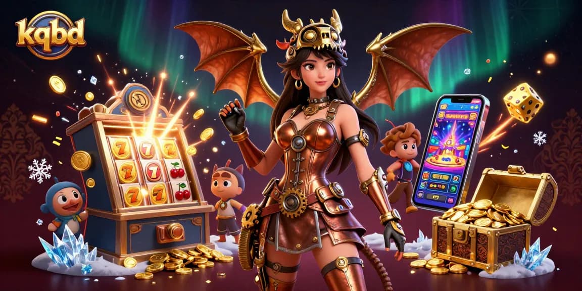 Engage with kqbd gaming excitement through a vibrant 3D illustration showcasing rich casino elements.