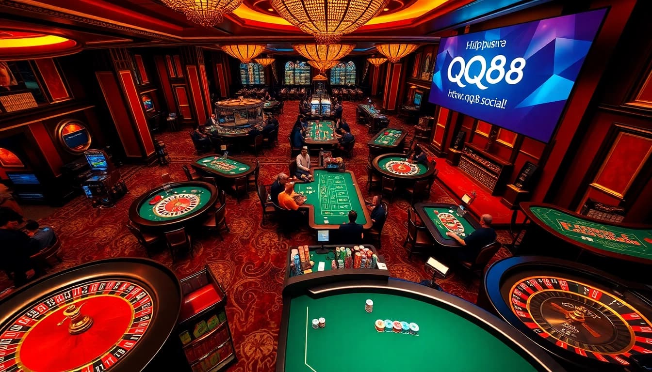 Players enjoy a thrilling gambling experience at https://qq88.social/ casino tables filled with excitement.