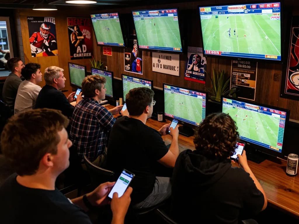 Engaging live sports betting scene at https://gg88.cn.com/ with enthusiastic bettors and dynamic screens.