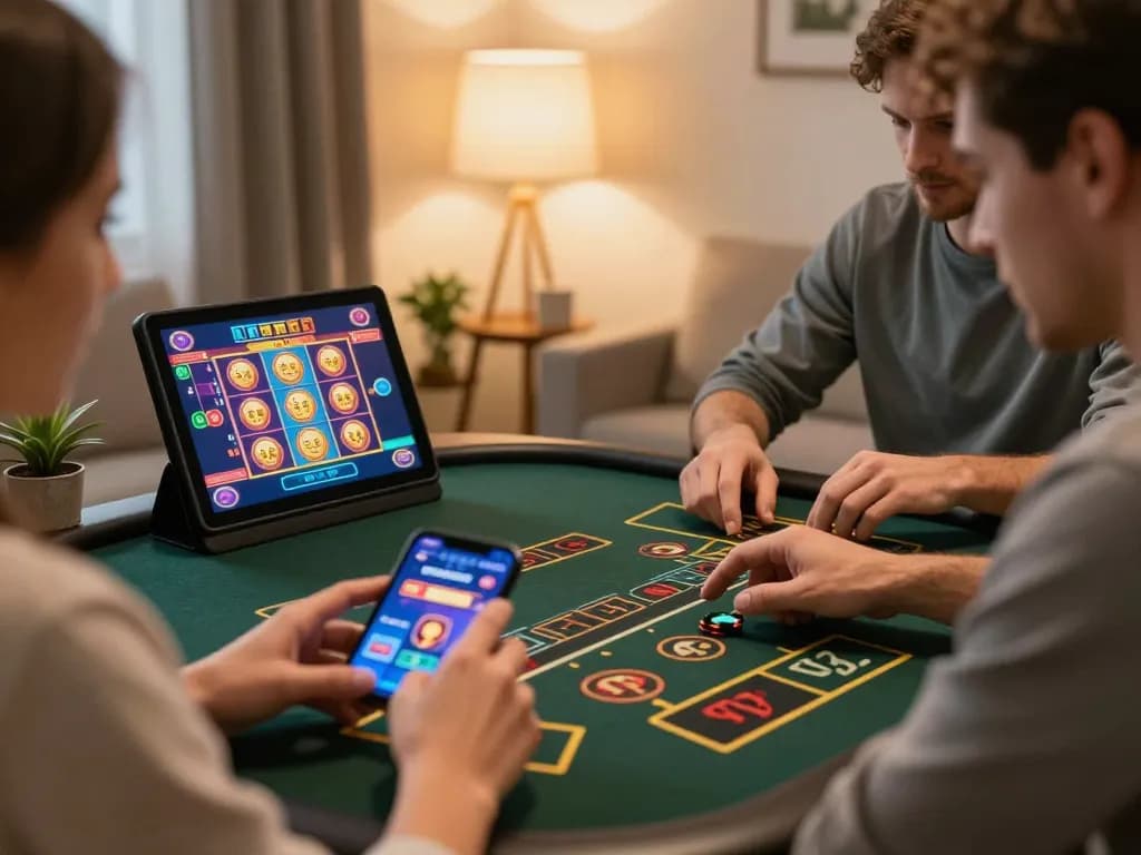 Player engaged with the 888b app on their smartphone for a live casino experience at home