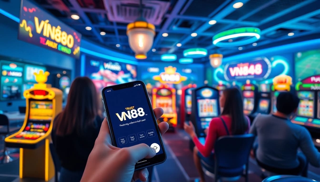 Interactive gambling platform showcasing the VN88 link with vibrant gaming elements.