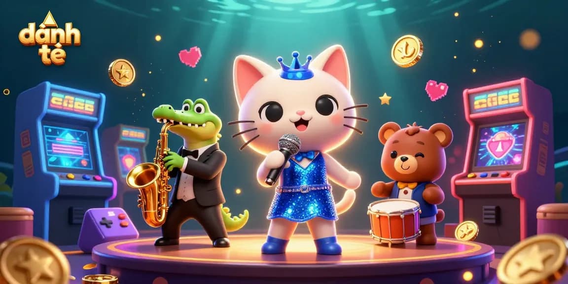 Engage in đánh đề with this vibrant casino illustration featuring animals and gaming elements.