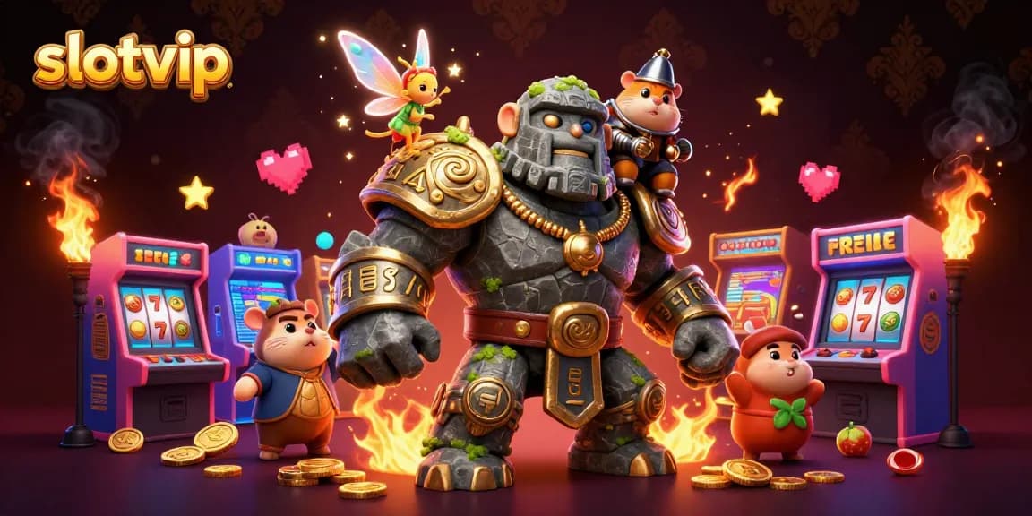 Experience the excitement of slotvip with vibrant slot game elements and dynamic characters.