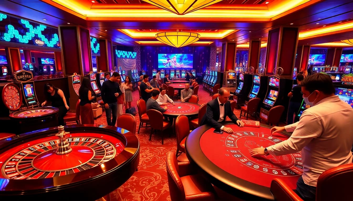 Experience the thrill of casino gaming at 13win-asia.com, featuring exciting poker chips and elegant roulette wheels.