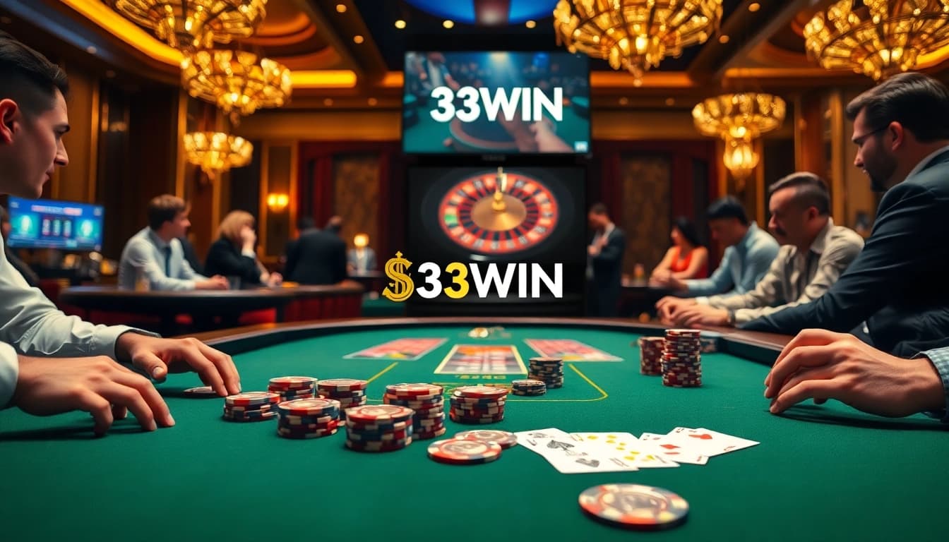 Feel the thrill of the game at 33WIN casino with stunning roulette and blackjack tables.