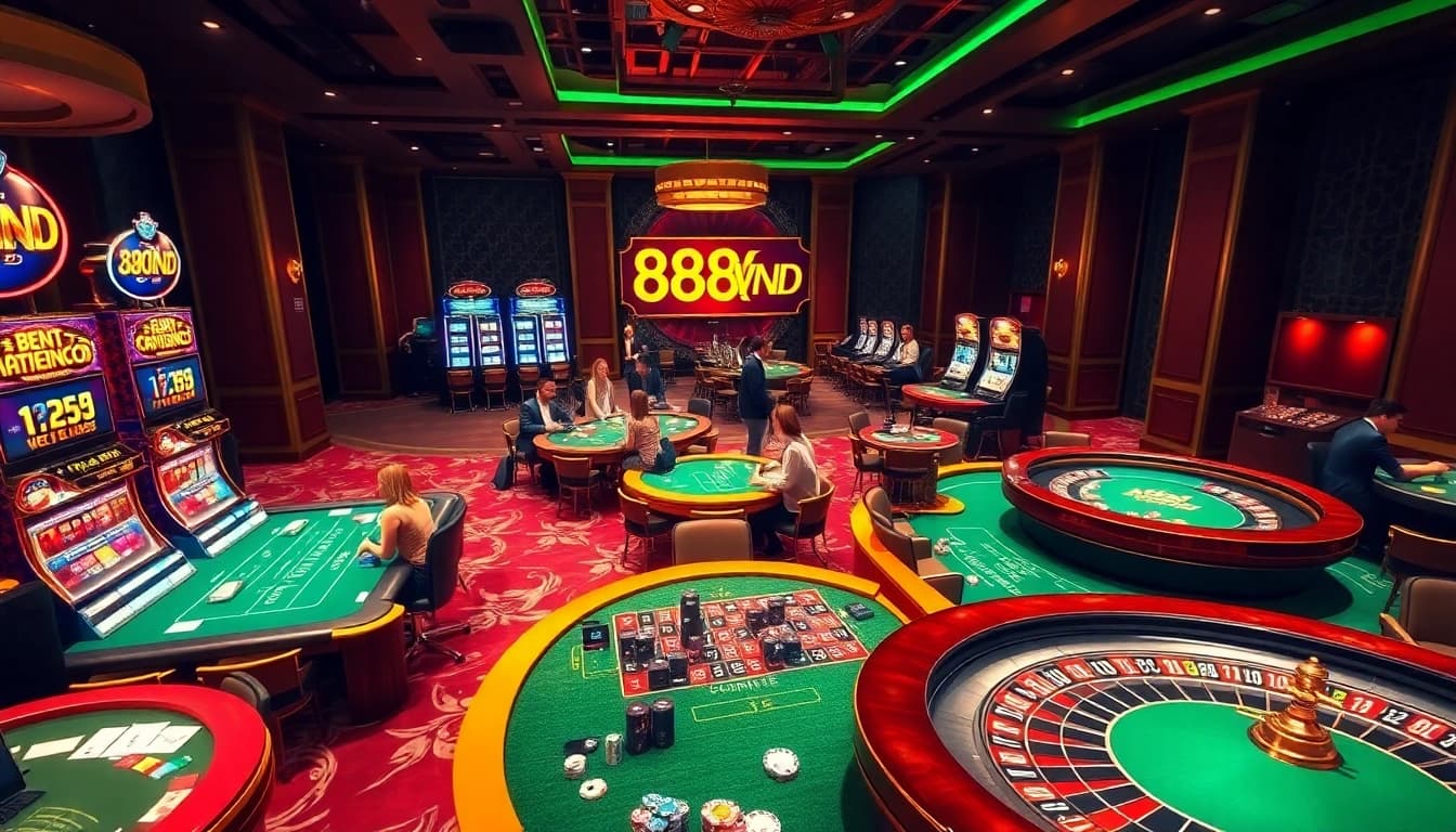 Experience the thrill of gambling at 888VND with vibrant casino visuals and exciting gameplay.