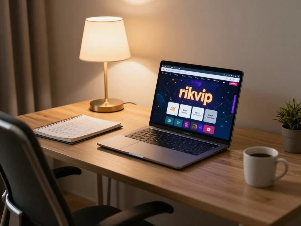 Engaging in online gaming at rikvip, showcasing a cozy and strategic gambling setup.