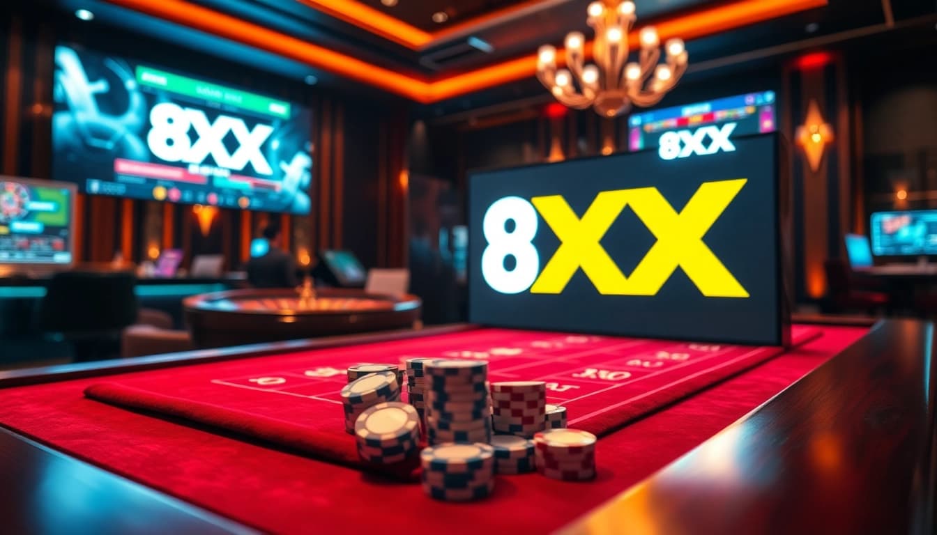 Experience the excitement of nhà cái 8XX with luxurious casino tables and thrilling gaming action.