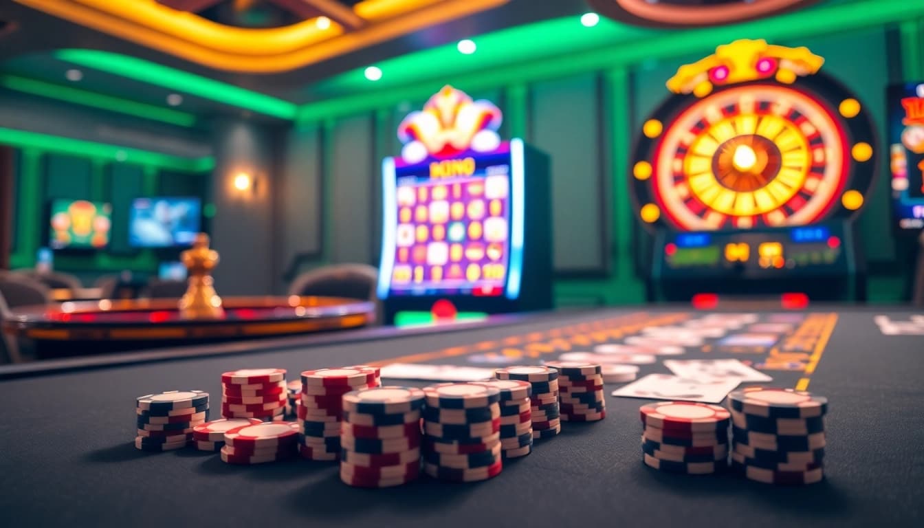 Experience the excitement of gambling at https://az888.futbol with vibrant tables, poker chips, and roulette wheels.
