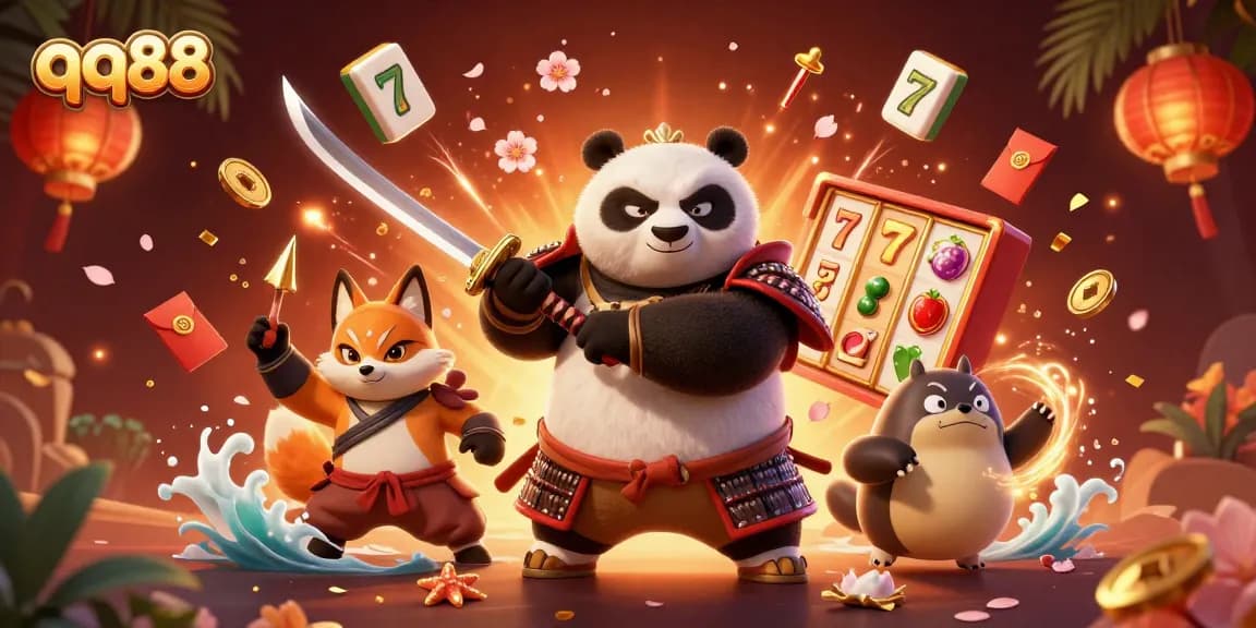Experience the thrilling gameplay of qq88 with dynamic characters and vibrant casino elements.