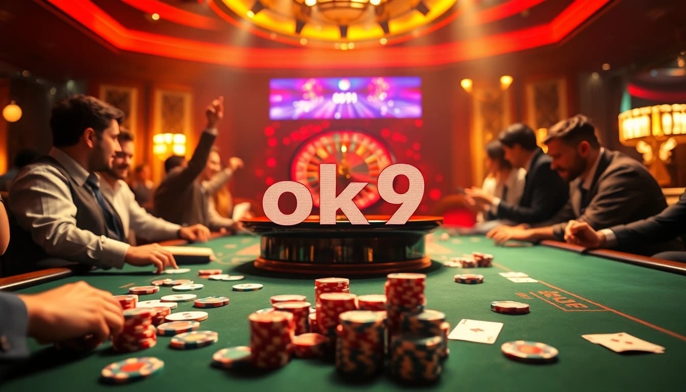 Experience thrilling casino action at OK9 with dynamic poker and roulette games.
