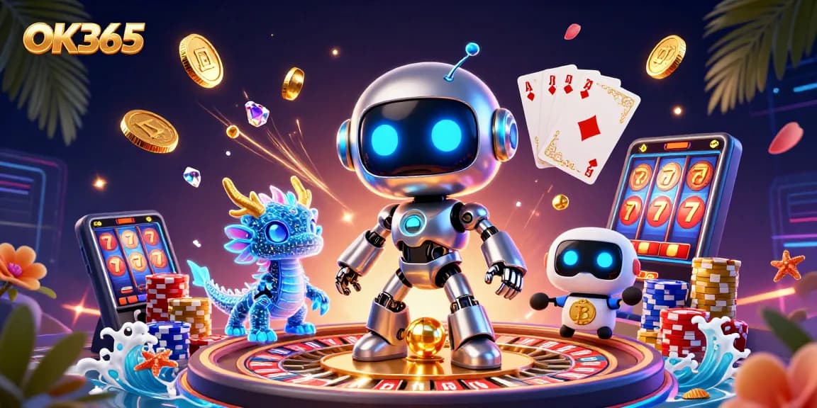 Experience exciting gameplay with OK365, featuring vivid casino elements and dynamic characters.