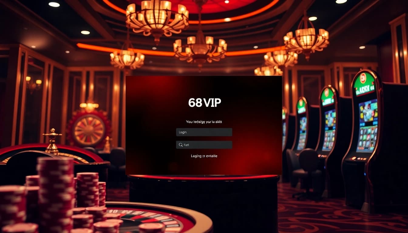 Login interface of Đăng Nhập Nhà Cái 68VIP showcasing engaging online casino elements