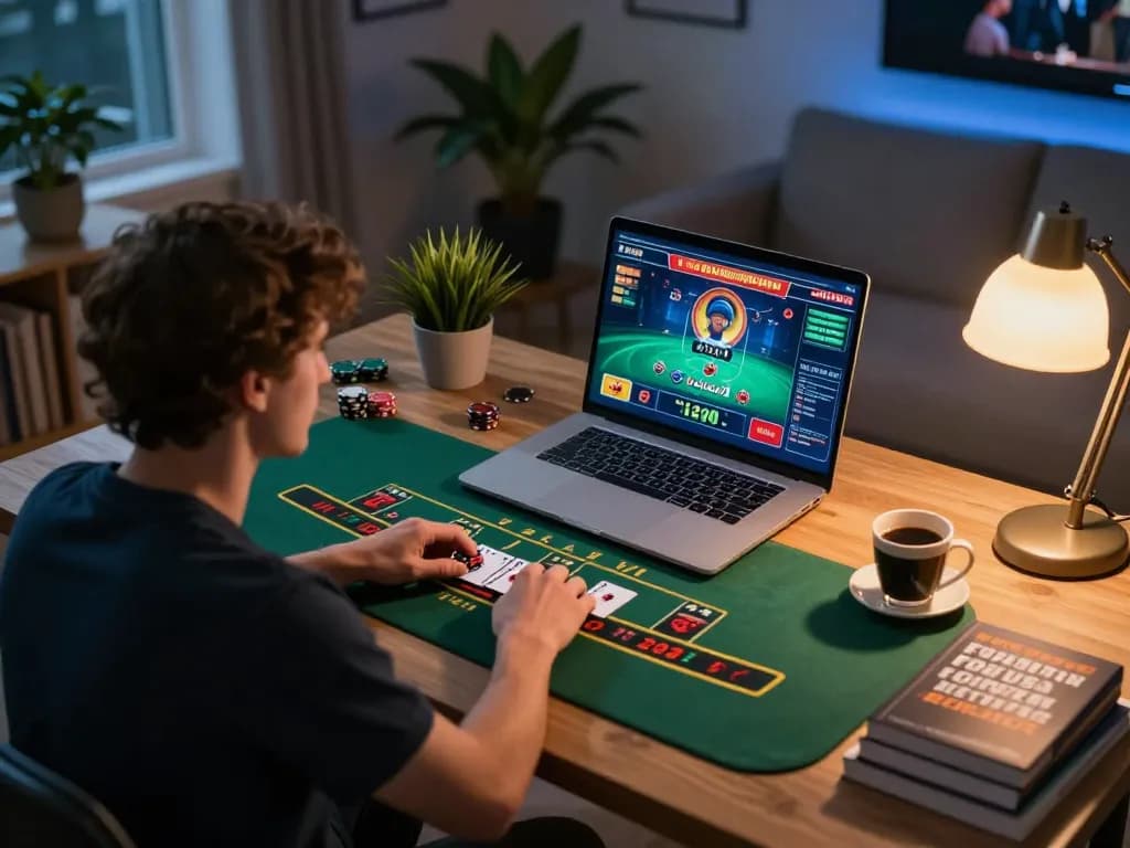 Engaging in responsible online gambling with fly888x while playing live dealer blackjack from a cozy home office