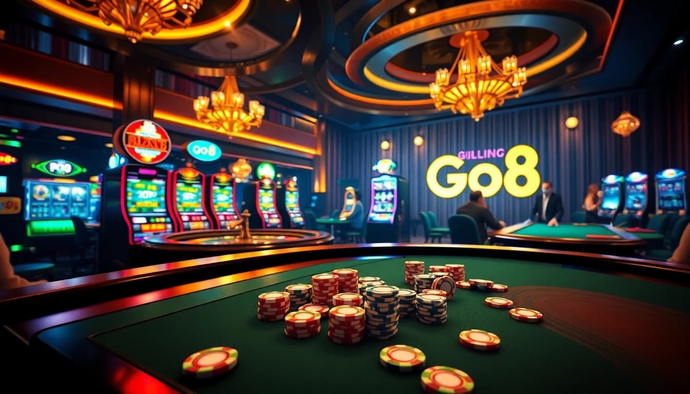 Experience the thrill of gambling at Go8 with exciting casino games and vibrant visuals.