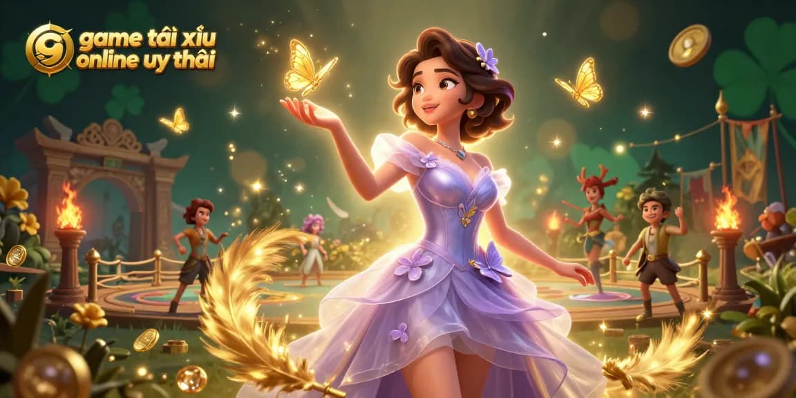 Engage with game tài xỉu online uy tín surrounded by golden particles and dynamic casino elements.