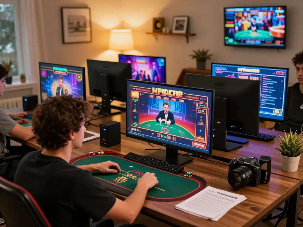 Engaged player exploring exciting games on an 88vvgo online casino platform from a cozy home setup