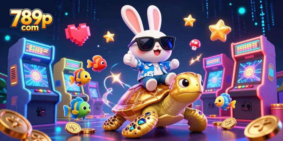 Engage with exciting games at 789p com through vivid illustrations of a rabbit and turtle.