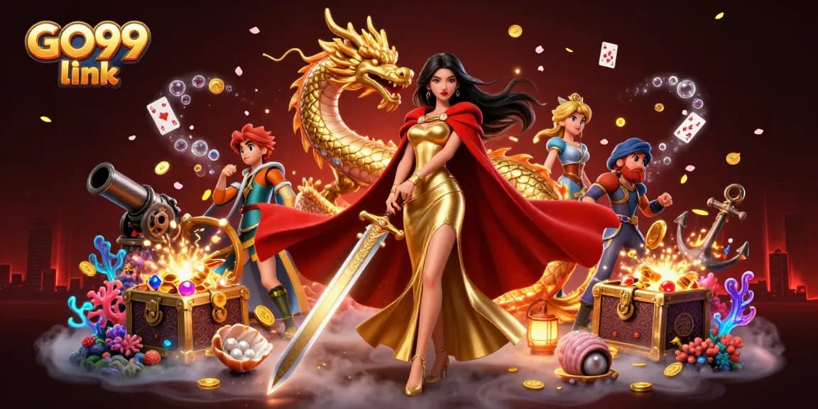 Win big at GO99 link with a vibrant casino adventure showcasing treasures and gaming fun.