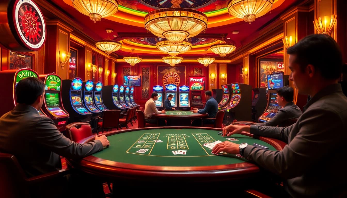 Experience the excitement of Go8 gaming with vibrant casino tables and lively gameplay.