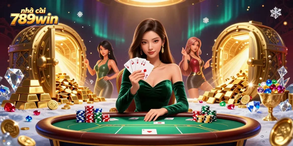 Experience the excitement of nhà cái 789win with a confident player at a poker table.