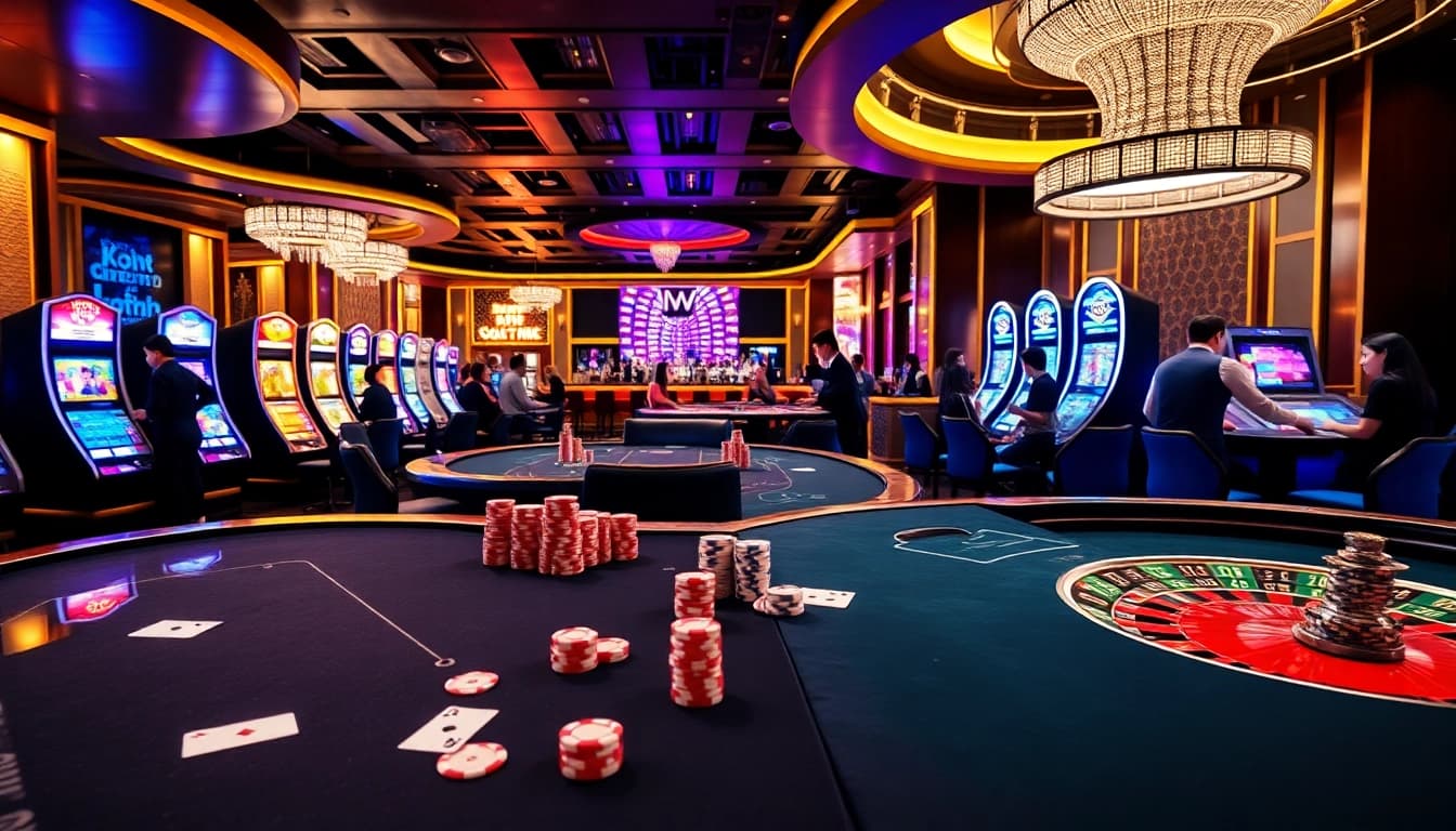 Experience the excitement of gaming at trang luck8, featuring vibrant slot machines and professional tables.