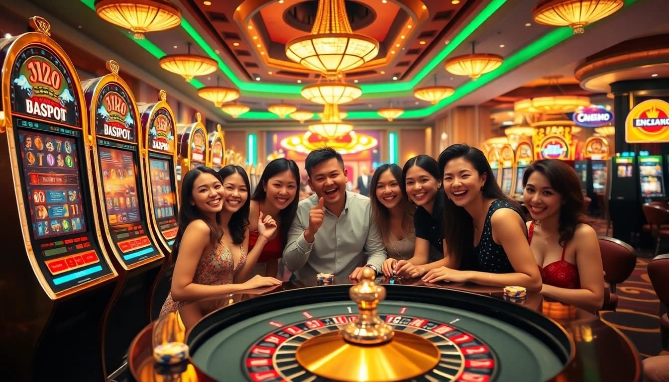 Experience thrilling wins at tructiepthethao.co while celebrating with friends at a luxurious casino.